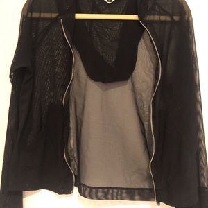 Sheer black jacket w hood